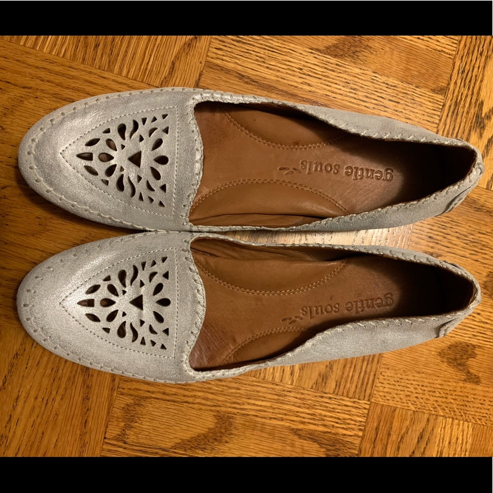 💜Silver Metallic Flats💜